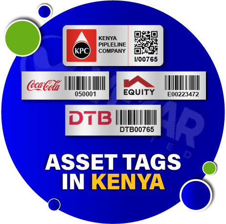 anodized aluminium asset tags in Kenya. Acetone activated-adhesive asset tags labels printing